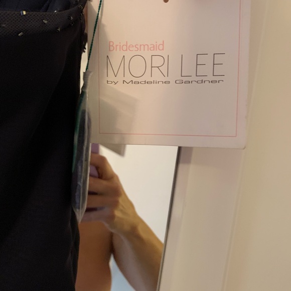 Beautiful Mori Lee Navy Blue Long Formal Dress Mother of the Bride - Picture 5 of 8